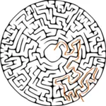 Labirinto circular com solução